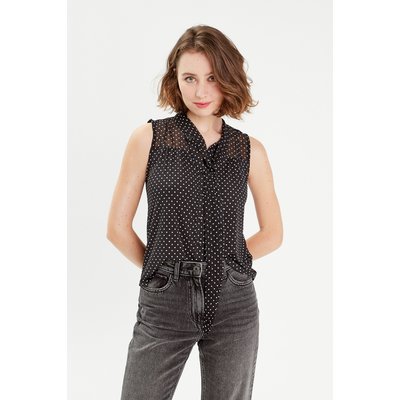 Chemisier noir a pois outlet