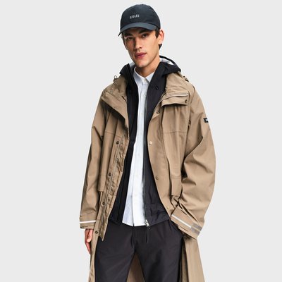 Veste imperméable cycliste cyclisme mi-long à capuche AIGLE
