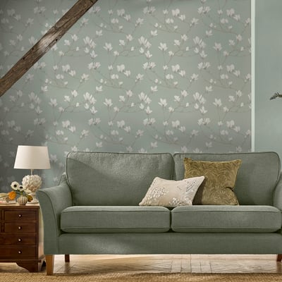 Papier peint Fleurs Magnolia Grove LAURA ASHLEY