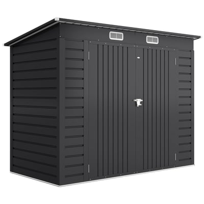Abri de jardin Acier galvanisé Gris OUTSUNNY
