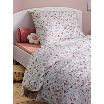 Parure housse de couette et taie d'oreiller RAINBOW FLOWERS VERTBAUDET