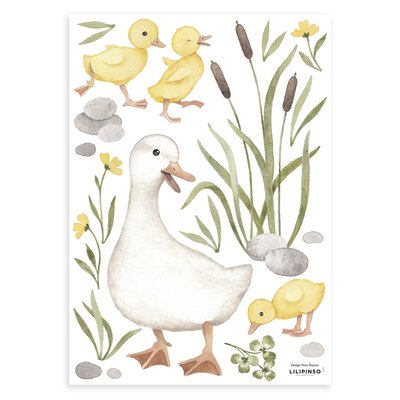 Stickers muraux famille canard LUCKY DUCKY LILIPINSO
