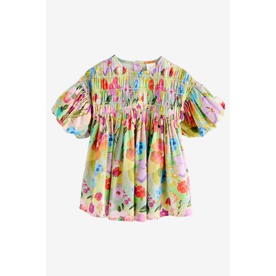 Robe froncée à manches bouffantes NEXT