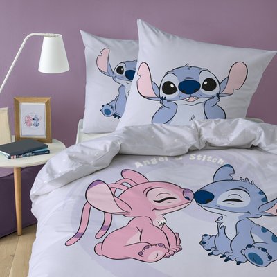 Parure de lit imprimée 100% coton,  STITCH HAPPY DISNEY