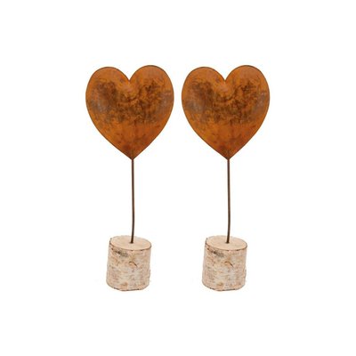 Coeur en métal effet rouillé Lot de 2 AUBRY GASPARD