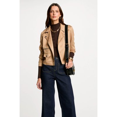 Blouson court zippé suédine MORGAN