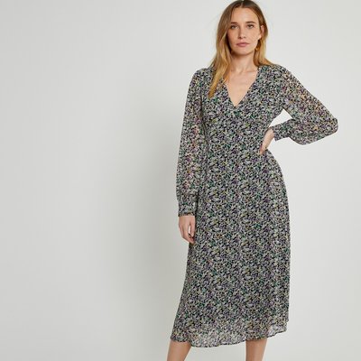 Vestido evasé e comprido, estampado às flores LA REDOUTE COLLECTIONS