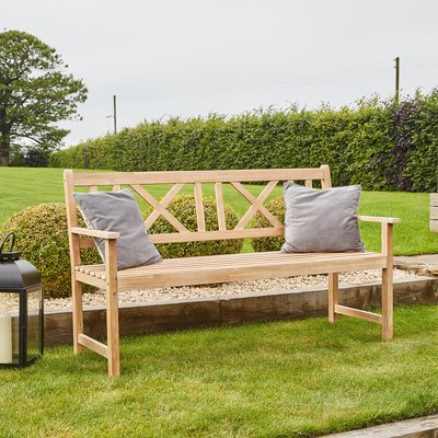 Cambridge 3 Seat Light Teak Wooden Bench SO'HOME