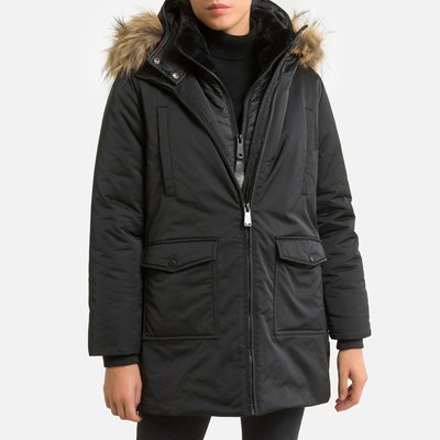 Parka mi-longue à capuche, zippée SCHOTT