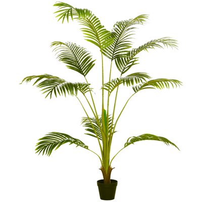 Palmier artificiel Sanwei Kwai H. 170 cm 11 grandes feuilles avec pot HOMCOM