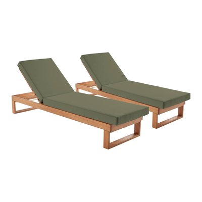 Bain de soleil bois d'eucalyptus multi positions (lot de 2) PAMPLONA SWEEEK