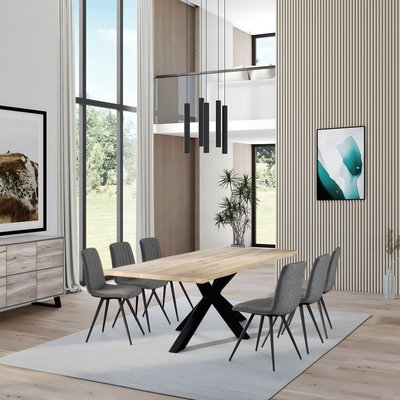 Table extensible en chêne blanc bords naturels 240 cm ETNA PIER IMPORT