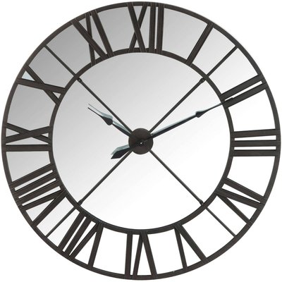 Horloge murale en métal, miroir chiffres romains RECOLLECTION