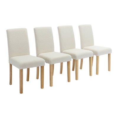 Chaise bois d'hévéa et bouclette (lot de 4) RITA SWEEEK