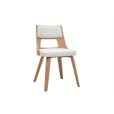 Chaise scandinave blanc et bois clair GARBO MILIBOO