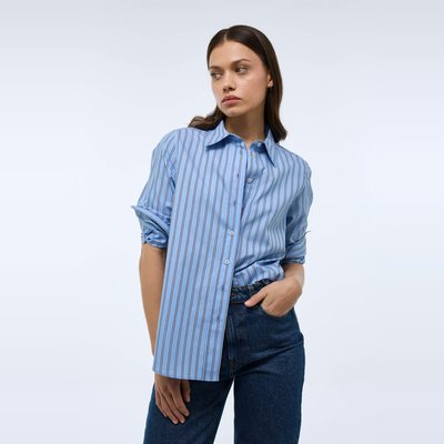Chemise manches longues rayée en coton BIO GOTS MONOPRIX