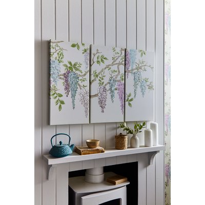 Set de 3 toiles brodées Fleurs de glycines LAURA ASHLEY