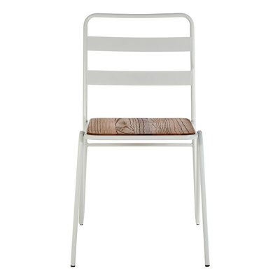 Industrial Loft Dining Chair with Elm wood Seat SO'HOME