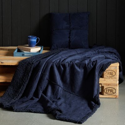 Lot coussin carré et plaid effet sherpa HORS PISTE TODAY