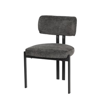 Chaise de salle à manger Gleen   foncé avec piètement noir (lot de 2) AMADEUS