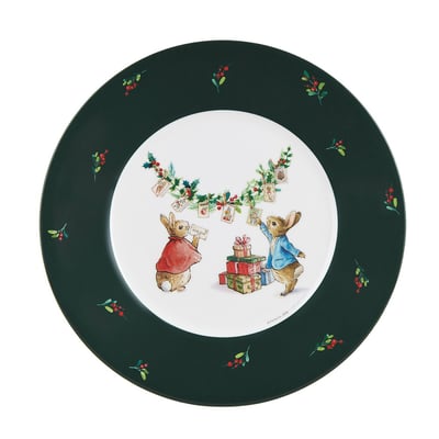 Assiette Pierre Lapin Noël avec Jeannot 20 cm PETIT JOUR