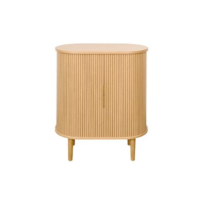 Buffet haut vintage avec portes coulissantes bois clair chêne L70 cm EPIC MILIBOO