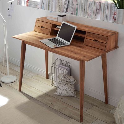 Bureau 4 tiroirs 2 niches TERRE DE NUIT