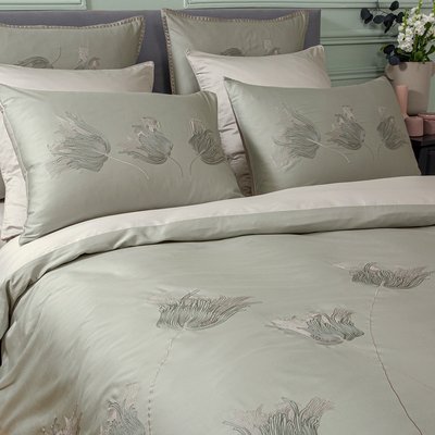 Housse de couette satin de coton 120 fils TULIPES GARNIER-THIEBAUT