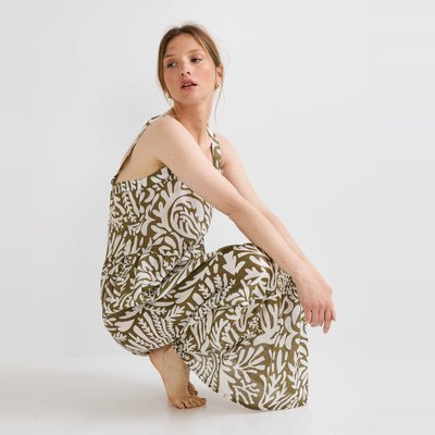 Chemise de nuit imprimée à bretelles contenant du coton BIO MONOPRIX