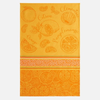 Torchon jacquard en coton AGRUMES COUCKE