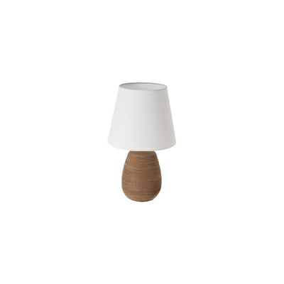 Lampe à poser ronde céramique marron effet naturel - 17x17x27.5cm WADIGA