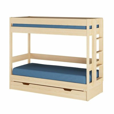 Pack lit superposé gigogne avec tiroir et matelas Bois massif  RAVI AKITEN RETAIL