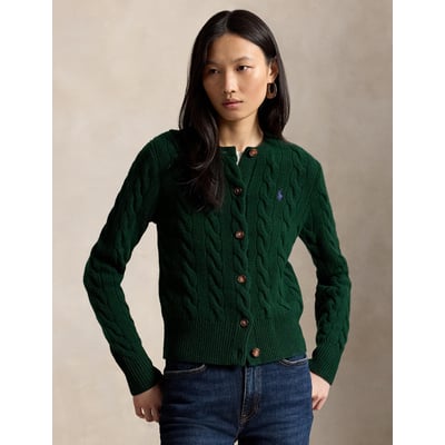 Cardigan col rond torsadé, 80% laine 20% cachemire POLO RALPH LAUREN