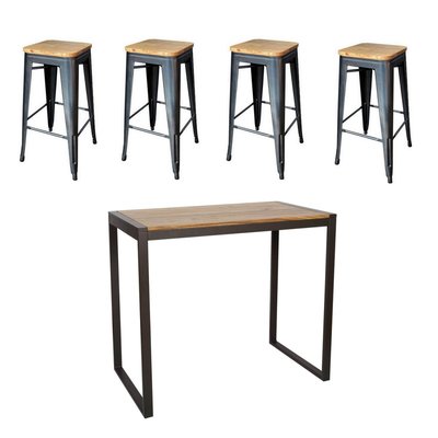 Ensemble haut en bois et acier industriel - NEVADA MATHI DESIGN