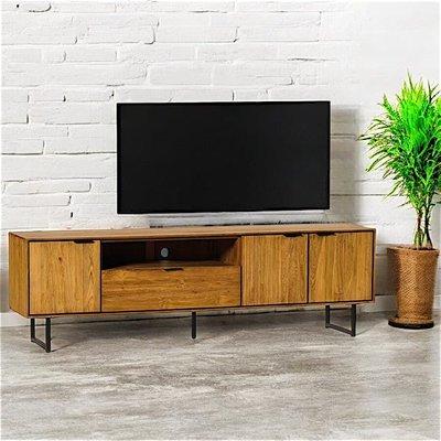 Banc tv en bois de teck recyclé DEPOK PIER IMPORT