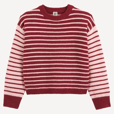 Pull col rond, en fine maille, rayé LA REDOUTE COLLECTIONS