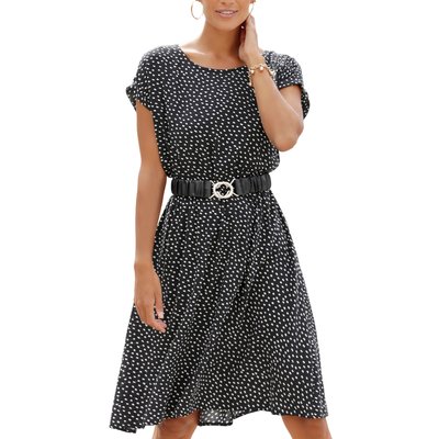 Robe estivale manches courtes Black OPÉRA White LASCANA