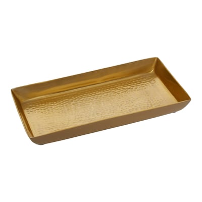 23cm Hammered Effect Gold Finish Tray FIFTY FIVE SOUTH