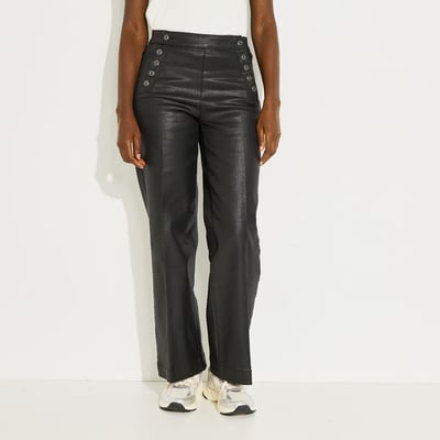 Jean flare enduit EPOMPON F02 GRAIN DE MALICE