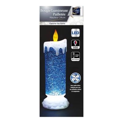 Bougie LED chandelle + paillette ATMOSPHERA