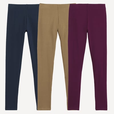 Lot de 3 leggings unis en coton LA REDOUTE COLLECTIONS