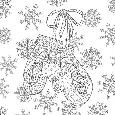 Tableau Sur Toile À Colorier Gants NOËL CEANOTHE