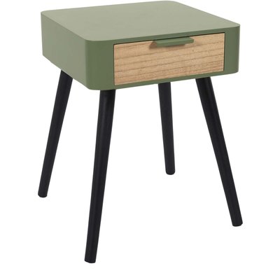 Chevet en bois 1 tiroir Zoran (Lot de 2) Kaki CMP