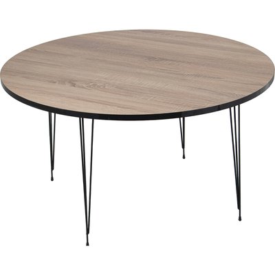 Table basse bois et métal, ronde RECOLLECTION