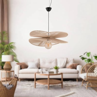 Светильник подвесной из металла с абажуром из джута, Daffodil / Даффодил SO'HOME