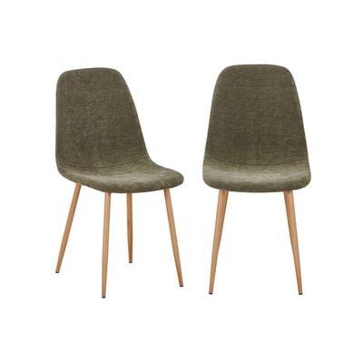Chaise décor bois et tissu (lot de 2) VERA SWEEEK