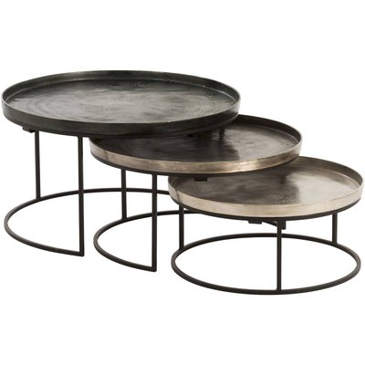 Tables gigognes en aluminium rondes Alvan JOLIPA
