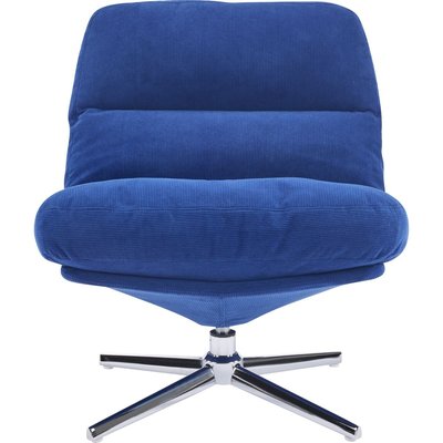 Fauteuil pivotant en velours cotelé et piètement chromé - JULIA HOMIFAB