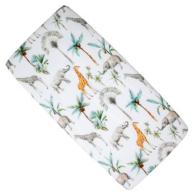 Drap housse berceau en satin de coton SAFARI SEVIRA KIDS