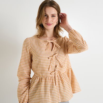 Blouse vichy à nœuds GRAIN DE MALICE